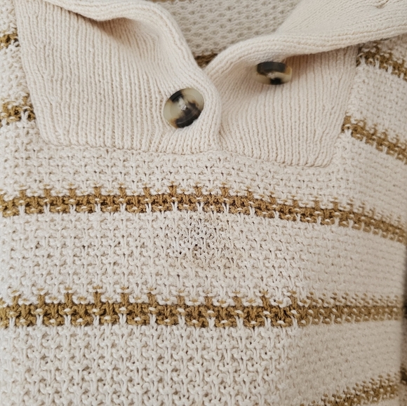 Madewell Stripe Canby Button Mockneck Sweater in Stripe - Picture 8 of 15